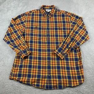 Duluth Trading Shirt Mens XL Brown Plaid Free Swinging Flannel Outdoor Rugged